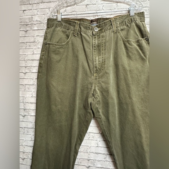 RedHead Men Green Flat Front Dark Wash Chino Pant Size 36 x 32 - Picture 2 of 14